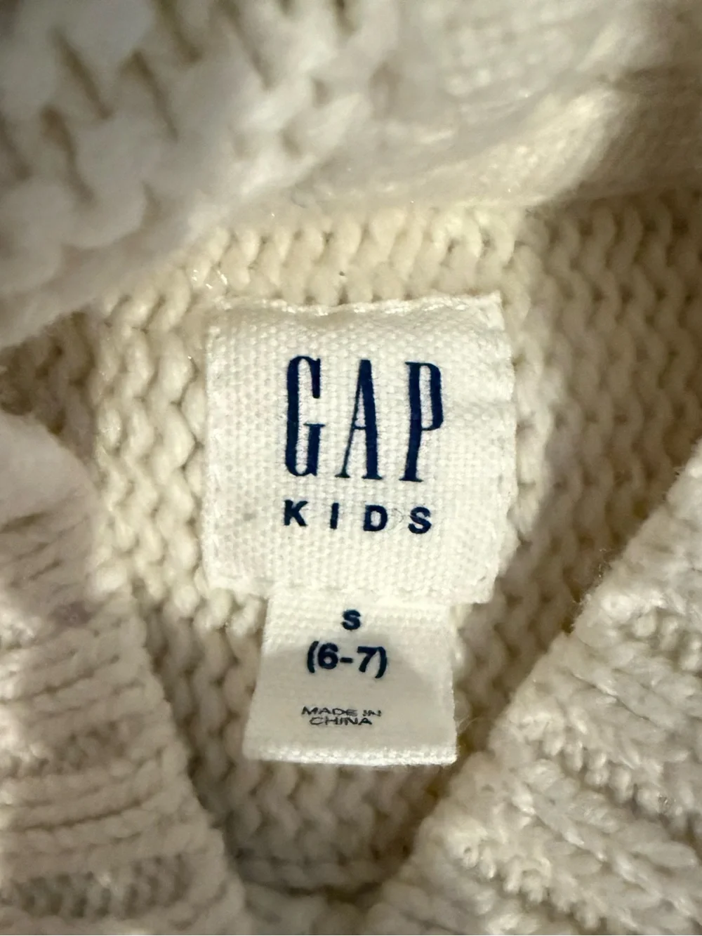 GAP Kids Cream Cable Knit Hooded Pullover